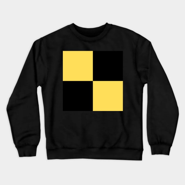 Black and yellow bold square geometric block shape pattern Crewneck Sweatshirt by DesignIndex